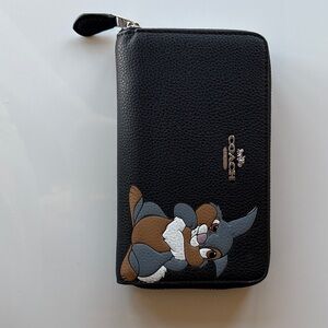 Coach x Disney Black Women's Wallet with Character Thumper design.